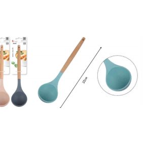 Fa nyelű szilikon merőkanál és leveses kanál 32cm Torch