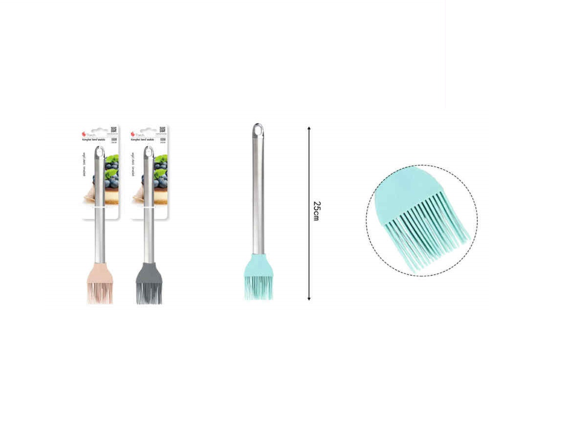 Rozsdamentes acél nyelű szilikon kenőecset 25cm Torch