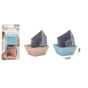 Szögletes szilikon muffin sütőforma készlet 6.5x3cm Torch