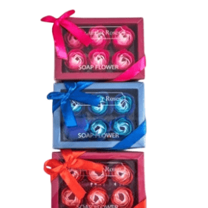 Szappanrózsa díszdobozban 6db-os választahtó színekben