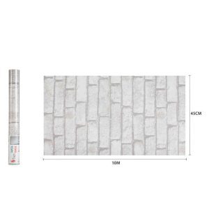 Élethű Fehér Téglamintás Öntapadós Tapéta 45cm x 10m - Torch