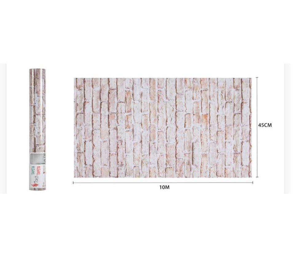 Rusztikus Vörös-Barna Téglamintás Öntapadós Tapéta 45cm x 10m - Torch