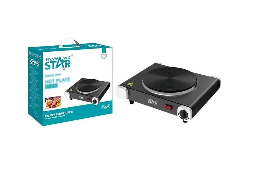 Winning Star ST-9753 Eleketromos fözőlap ,rozsdamentes acél , 5 fokozat , 1500 W