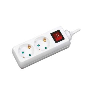 2-es Hálózati Elosztó 1 méteres Hosszabító Kapcsolóval 3G1.0mm² Gyermekvédelemmel 3680w Extra Star