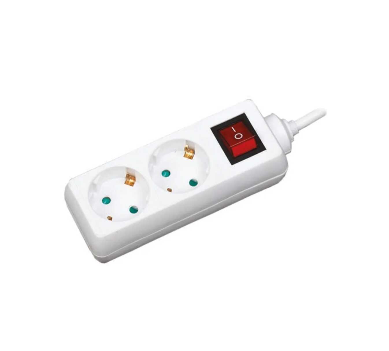 2-es Hálózati Elosztó 1 méteres Hosszabító Kapcsolóval 3G1.0mm² Gyermekvédelemmel 3680w Extra Star