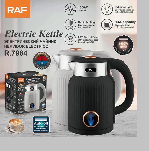 Raf R.7984 Elektromos vízforraló – 1.5L kapacitás, 1500W, 360°-ban forgó talp