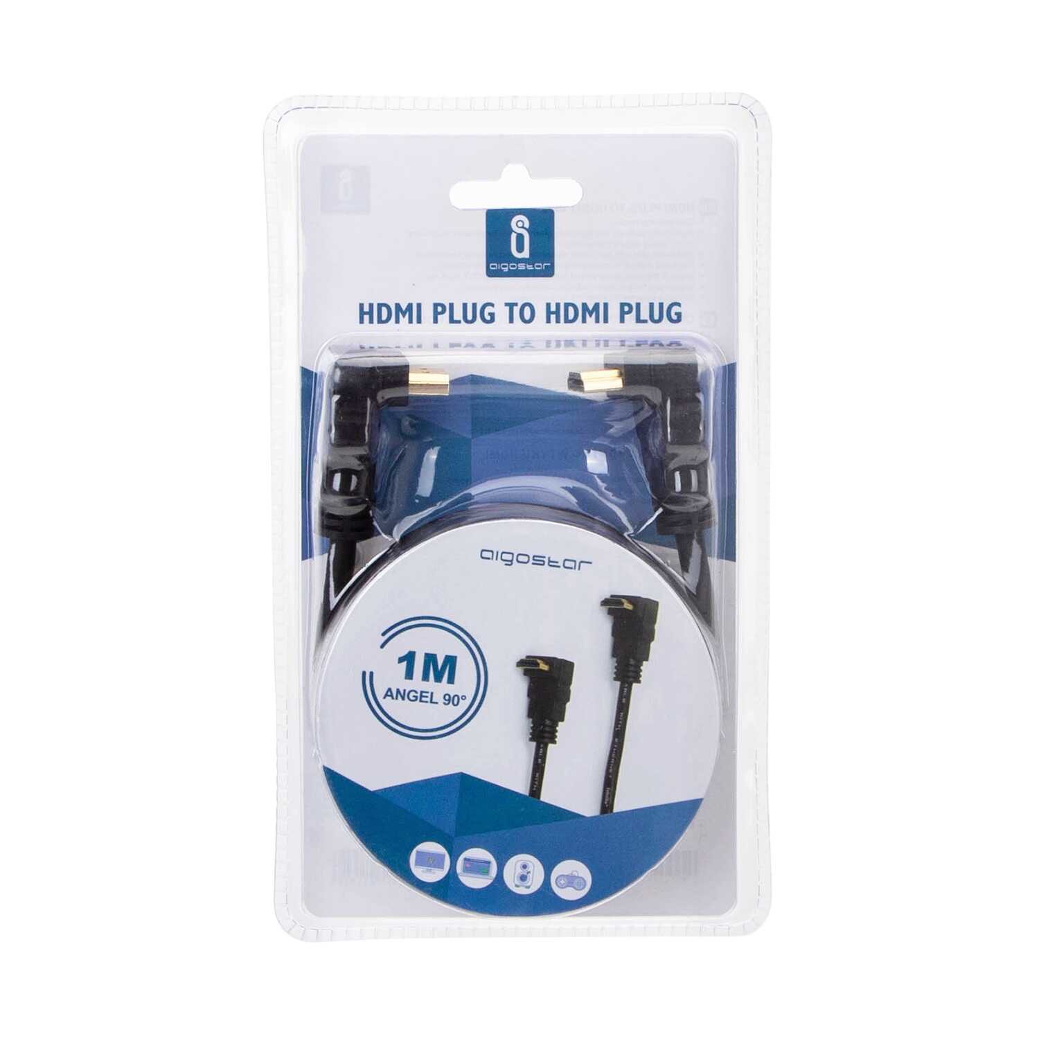 1 méteres HDMI kábel 90 fokos csatlakozóval Aigostar - Image 5