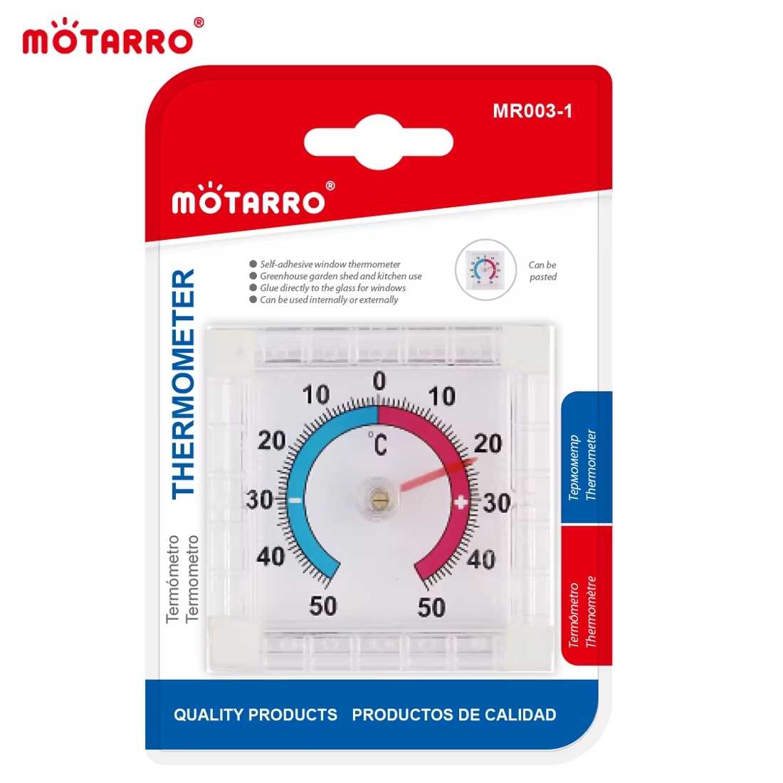 Öntapadós analóg szobahőmérő 75mm Mötarro