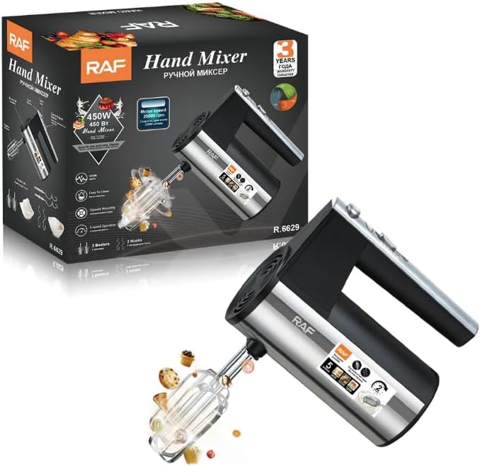 Raf R.6629 Eleketromos kézi mixer, 5 sebesség + turbó funkció , 450 W