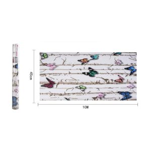 Színes Pillangós és Faág Mintás Öntapadós Tapéta 45cm x 10m - Torch