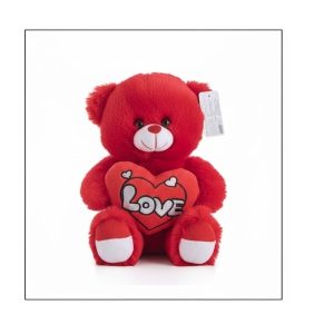 Plüss maci szívecskével a kezében választható színben ,25 cm