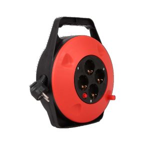 10 méteres Hordozható kábeldob hosszabbító 4 aljzattal 10m 3G1.5mm2 fehér gyermekvédelemmel Aigostar