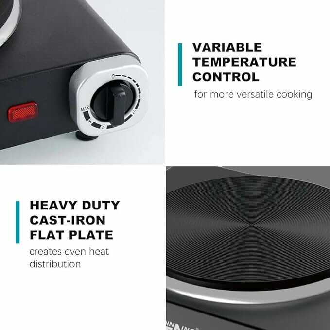 Winning Star ST-9753 Eleketromos fözőlap ,rozsdamentes acél , 5 fokozat , 1500 W