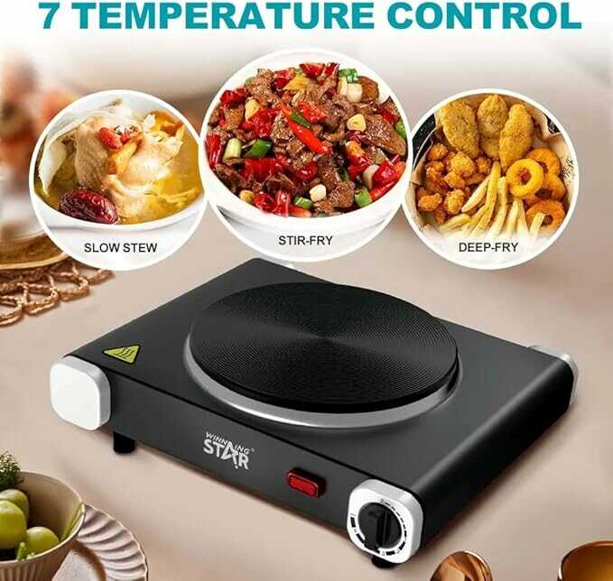 Winning Star ST-9753 Eleketromos fözőlap ,rozsdamentes acél , 5 fokozat , 1500 W