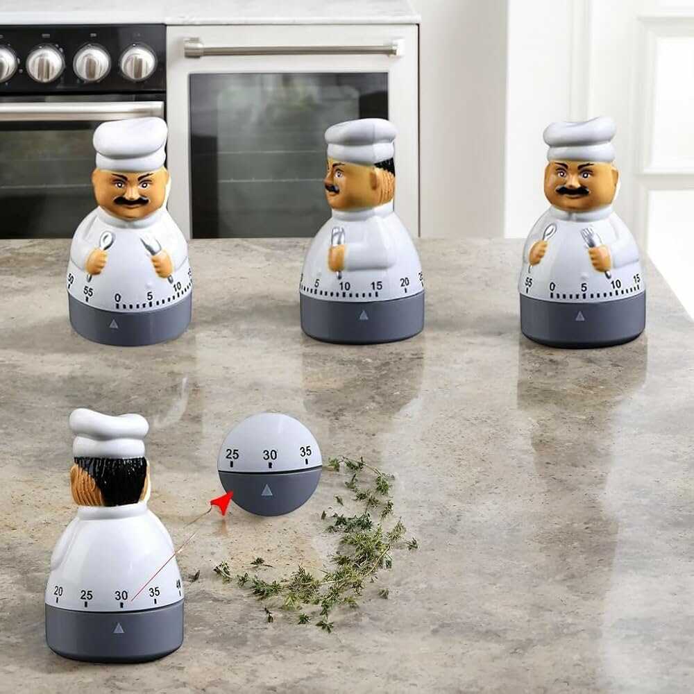 Mechanikus szakács figurás konyhai időzítő 10.3x5.8cm Kmt Style