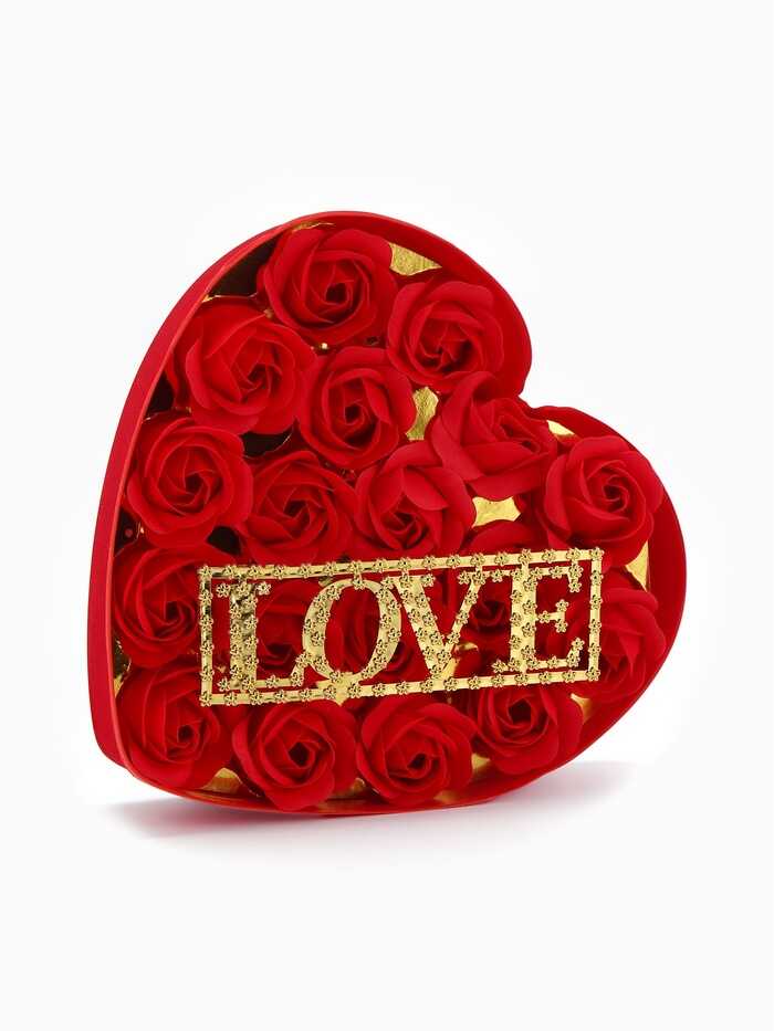 Örök rózsa box felírattal és szívalakú dobozban választható színben