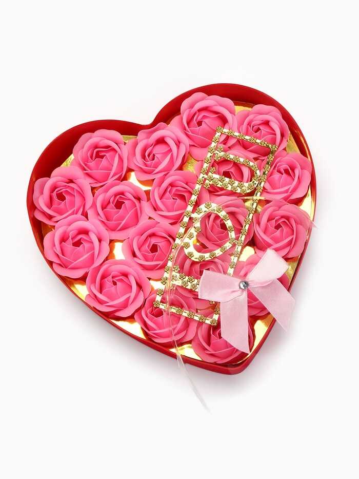 Örök rózsa box felírattal és szívalakú dobozban választható színben