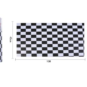 Klasszikus Fekete-Fehér Kockás Öntapadós Tapéta 45cm x 10m – Torch