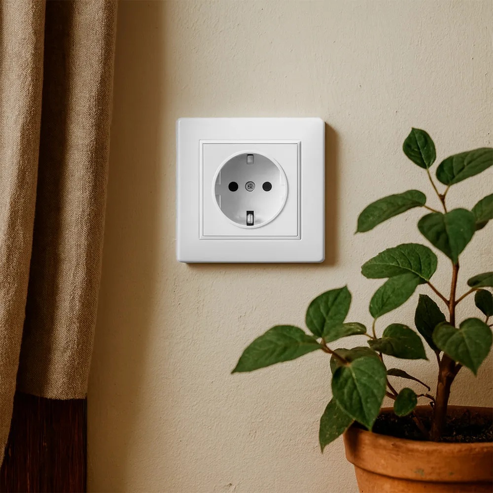 Süllyeszthető földelt hálózati aljzat Fali Konnektor 16A 250V fehér Extra Star - Image 3