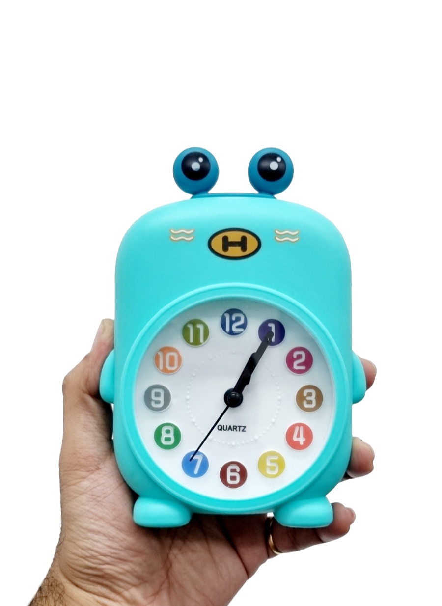 Béka formájú gyermek ébresztőóra színes számokkal türkiz kivitelben Torch