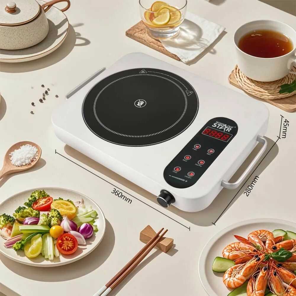 Winning Star ST-9606 Elektromos üvegkerámia fözőlap, fehér , 2200 W