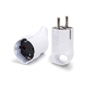 Szerelhető lengő csatlakozó aljzat és dugvilla készlet kihúzófüllel akasztófüllel fehér Aigostar