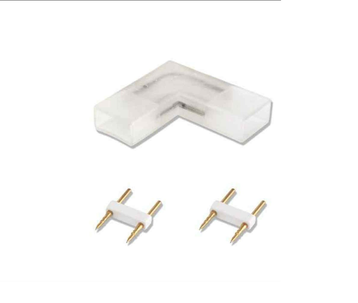 Led Toldó 90 fokos LED fénykábel sarokcsatlakozó készlet fehér Aigostar