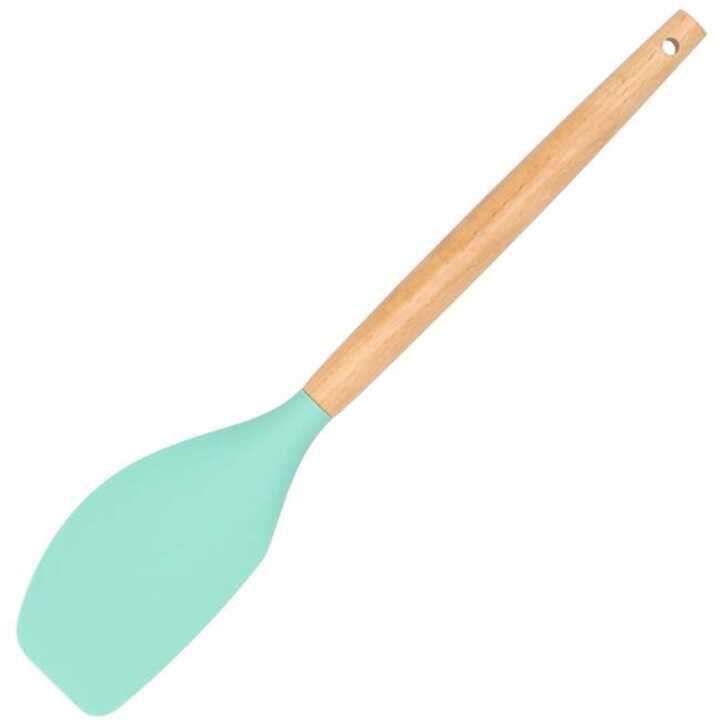 Fa nyelű szilikon konyhai spatula és kenőlapát 32cm Torch