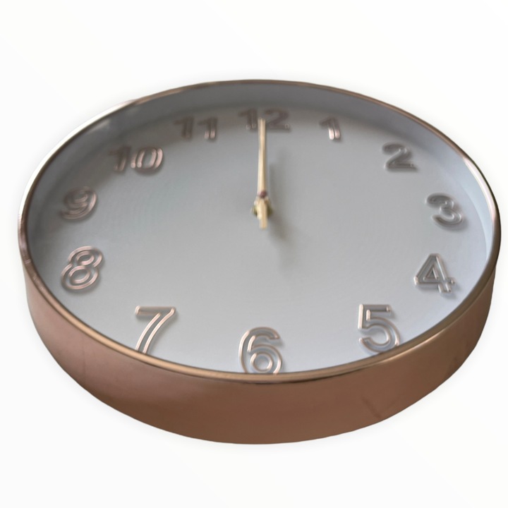 Rosegold keretes elegáns kerek analóg falióra betűs számjegyekkel 30 cm Torch - Image 4