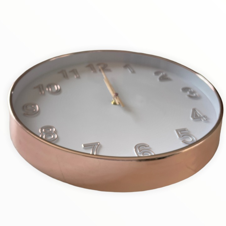 Rosegold keretes elegáns kerek analóg falióra betűs számjegyekkel 30 cm Torch - Image 3