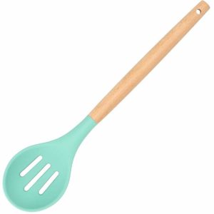 Fa nyelű szilikon szűrőkanál és szedőkanál 32cm Torch