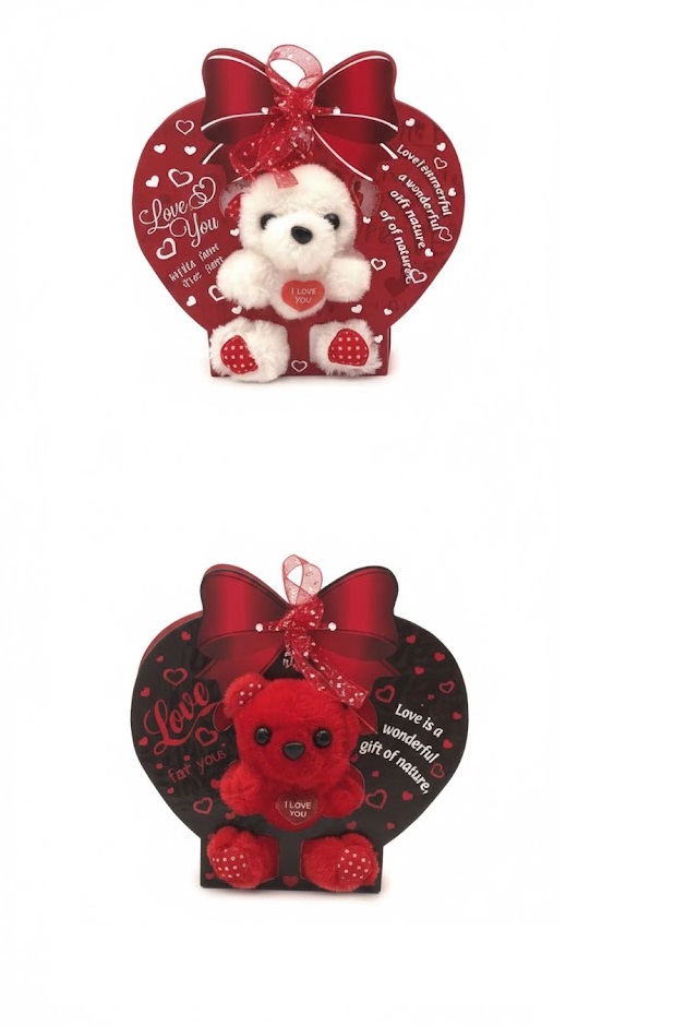 Mini Plüss maci szívbe zárva