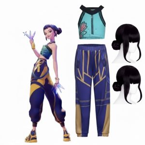 K-pop Demon Hunter Zoey gyerek jelmez szett parókával