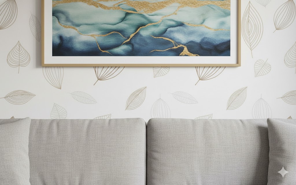 Arany-Barna Elegáns Levélmintás Öntapadós Tapéta 45cm x 10m - Torch