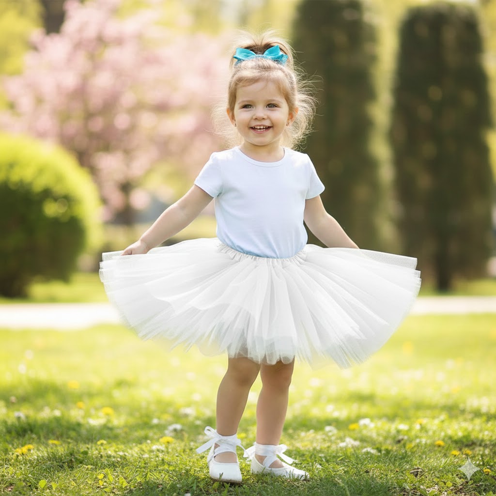 Varázslatos "Hópehely" Tüllszoknya – Fehér Elegancia Kislányoknak