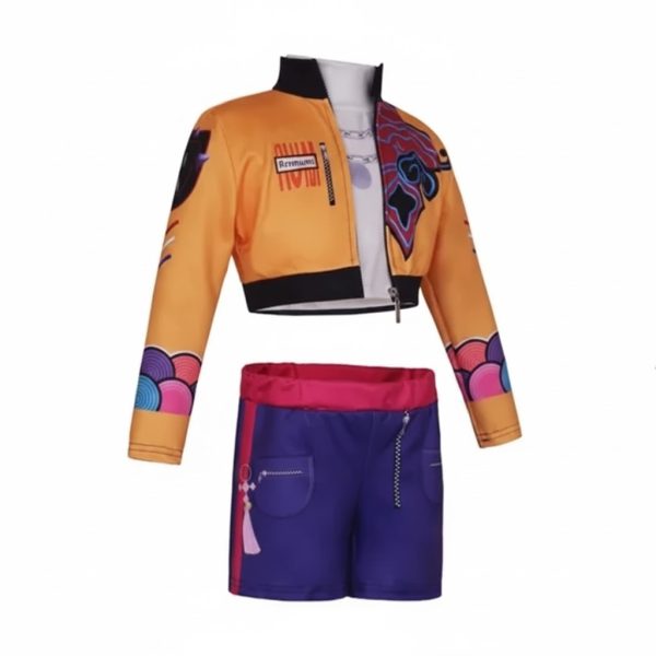 K-pop Demon Hunter Mira gyerek jelmez szett extra hosszú rózsaszín parókával