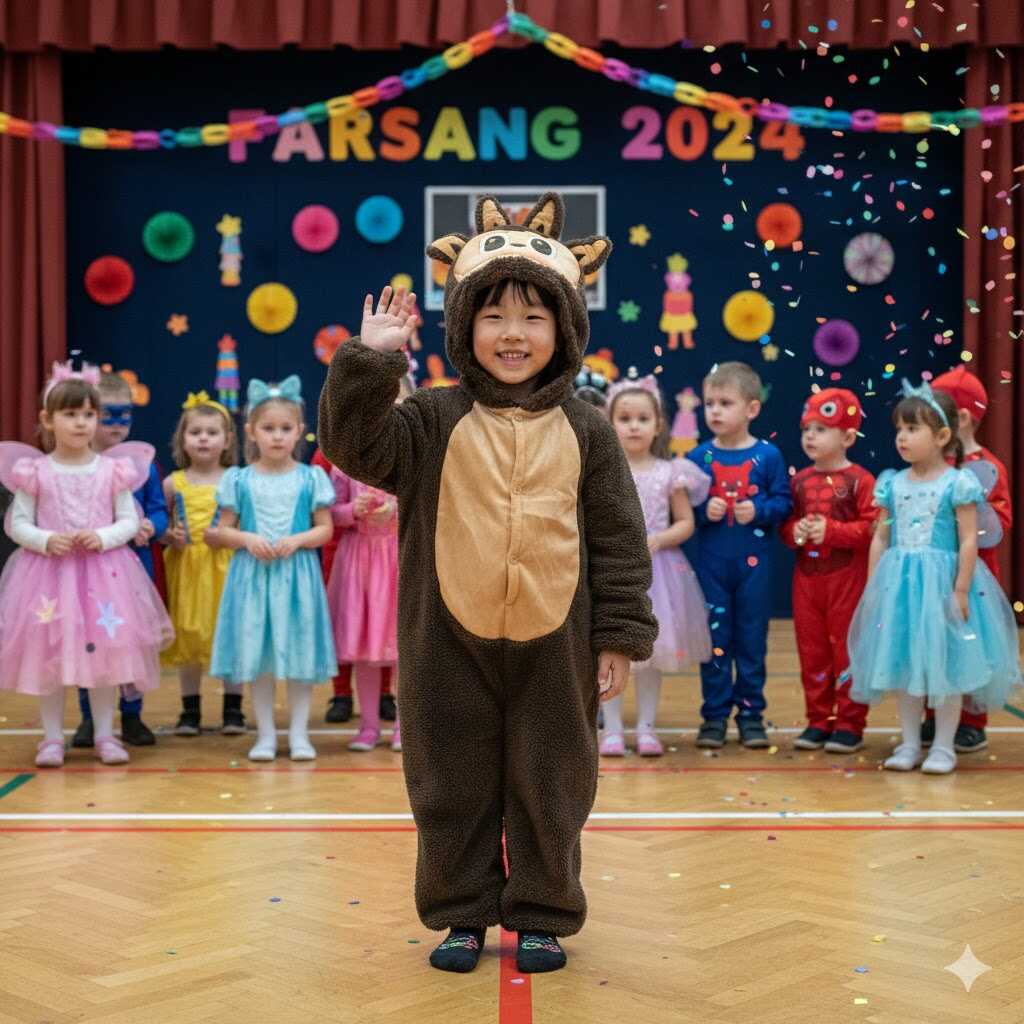 Labubu ihlette plüss jelmez maszkos kapucnival Barna – gyerek)