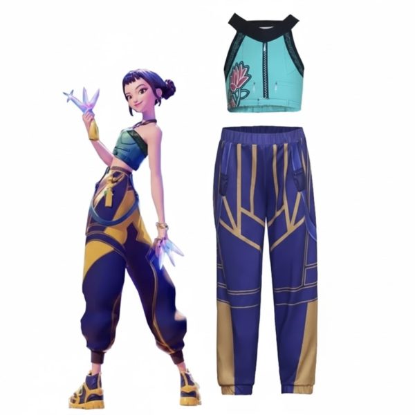 K-pop Demon Hunter Zoey gyerek jelmez szett parókával