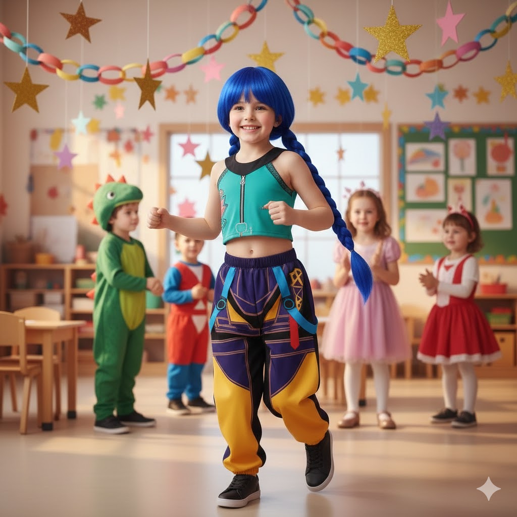 K-pop Demon Hunter Zoey gyerek jelmez szett parókával