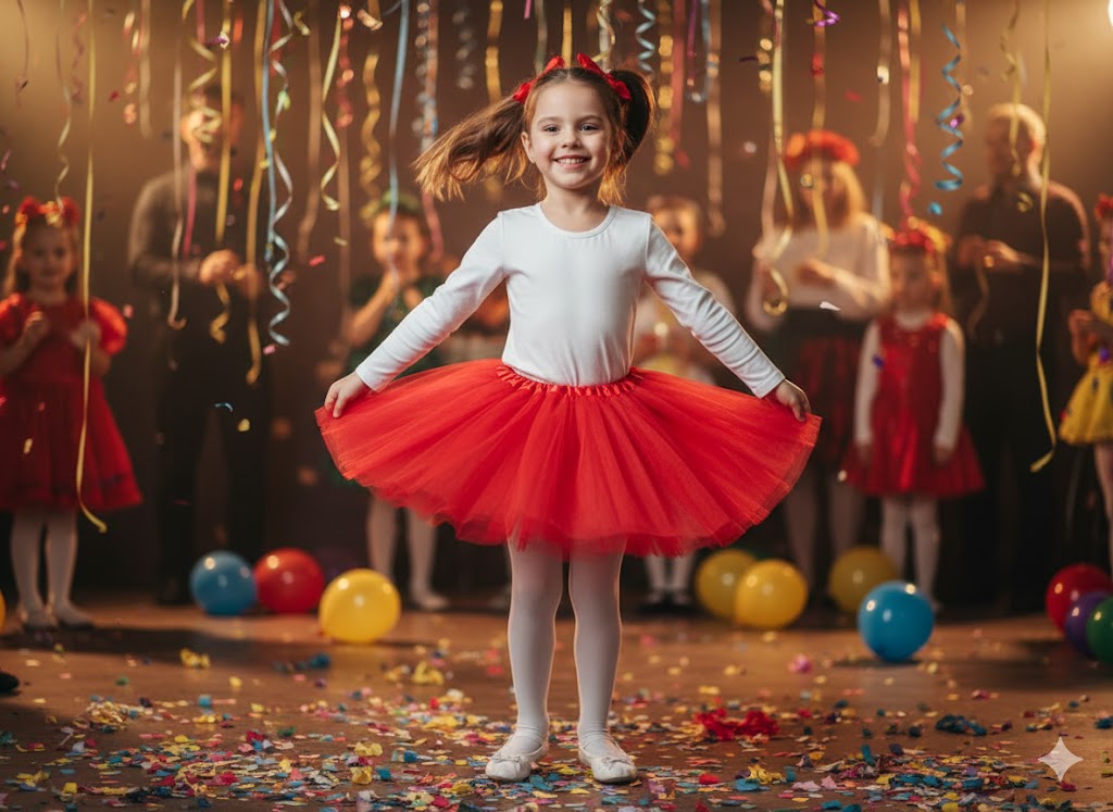 Tündér Tüll szoknya gyerekeknek piros