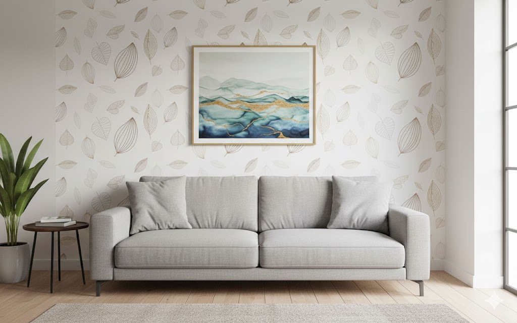 Arany-Barna Elegáns Levélmintás Öntapadós Tapéta 45cm x 10m - Torch