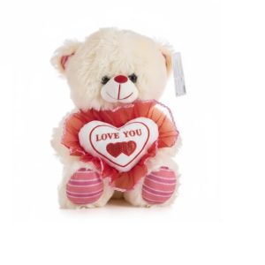 Plüss mackó szívvel a kezében ,választható színben 25 cm