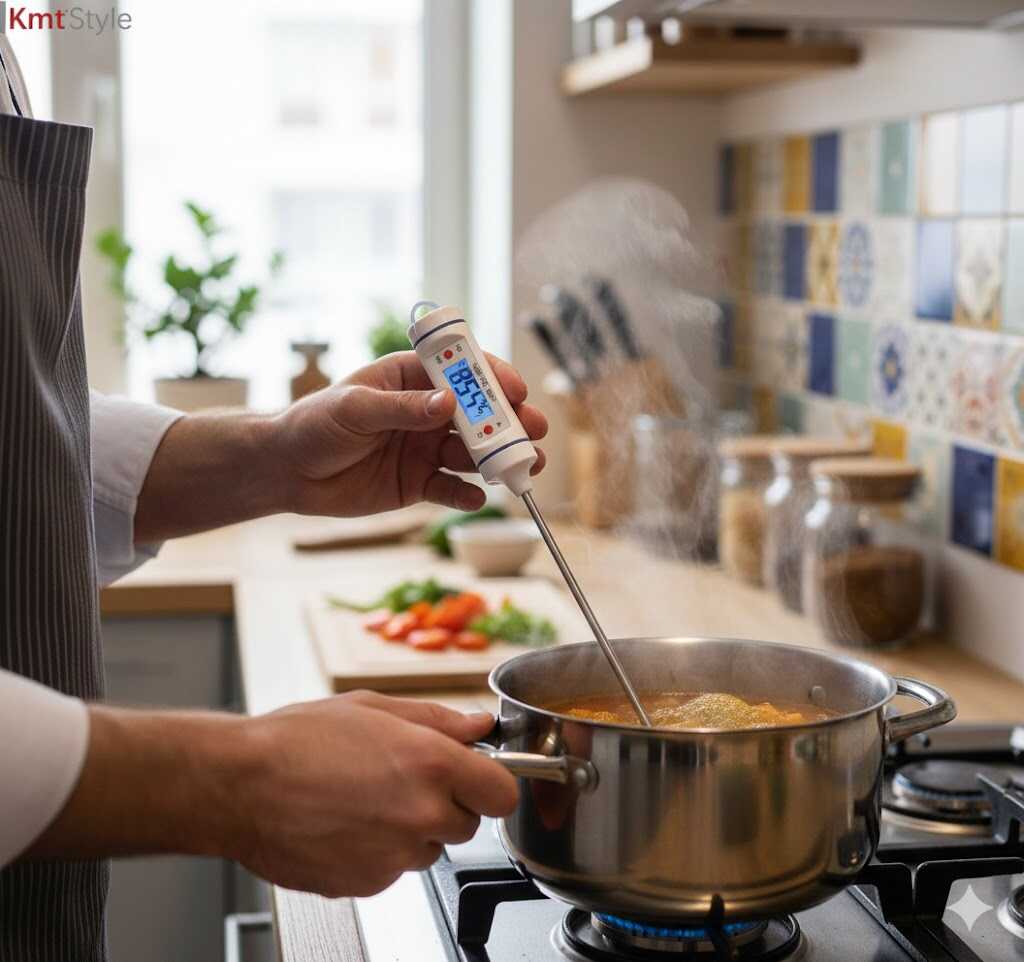 Digitális beszúrós konyhai maghőmérő LCD kijelzővel 18cm Kmt Style