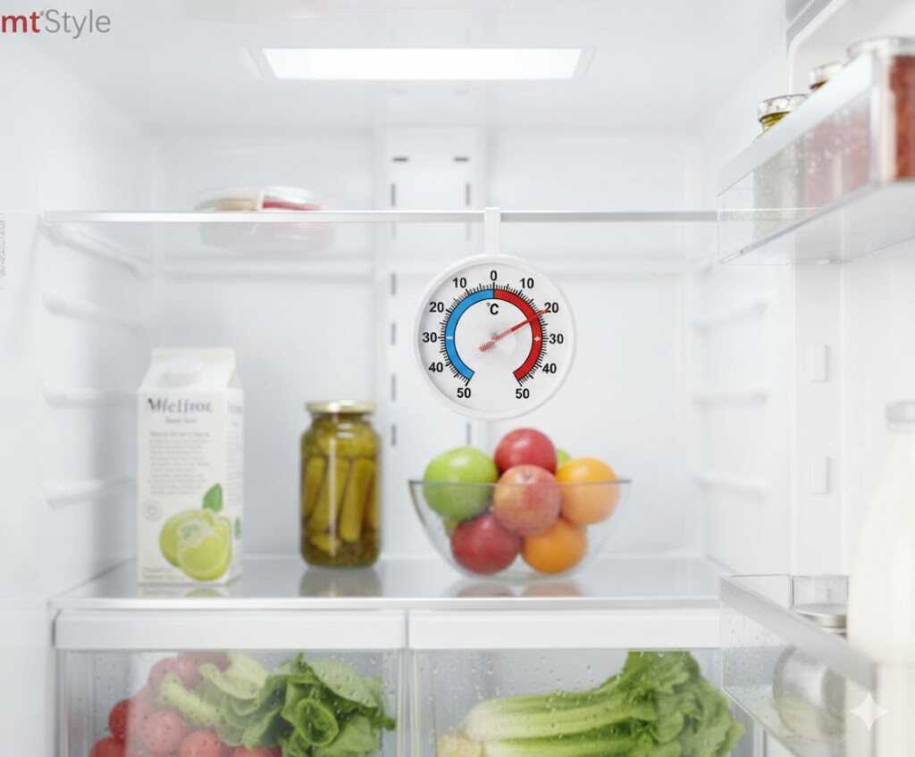 Analóg hűtő- és fagyasztóhőmérő akasztóval 8.5x7cm Kmt Style - Image 5