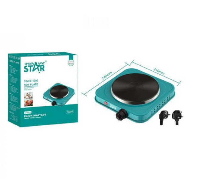 Winning Star ST-9635 Elektromos egyégős fözőlap , zöld , 1000 W