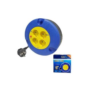 5 méteres Kábeldob Hosszabbító 3G1.5mm 4-es Hálózati elosztóval IP20 beltéri kék/sárga Extra Star