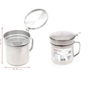 Rozsdamentes konyhai szűrőedény fedővel és fogantyúval 500ml Kmt Style