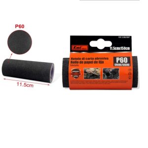Csiszolópapír tekercs 11,5 cm x 150 cm, P60 szemcsézet, fémhez és fához - Kmt Tools
