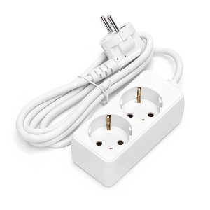 2 es elosztó Hálózati hosszabbító elosztó 2 aljzattal 1,5m Aigostar 3x1 mm 3680 w