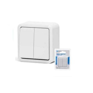 Kétpólusú falon kívüli villanykapcsoló 10A 250V fehér Aigostar